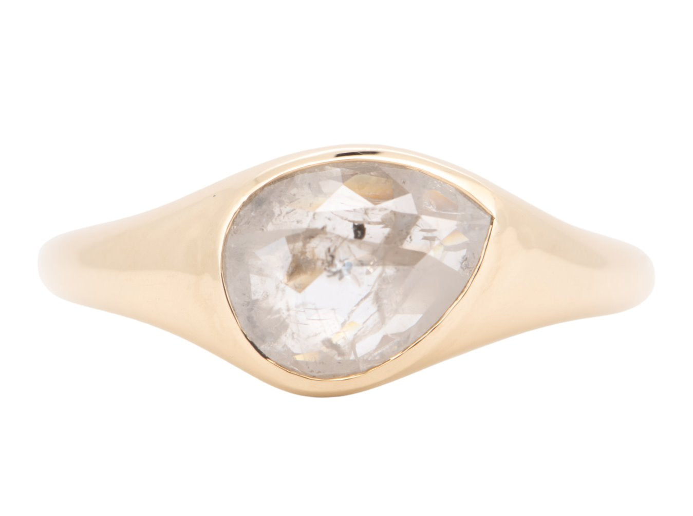 1.72ct Icy Diamond Tilted Bezel Set Engagement Ring 14K Gold R6706 Aurora Designer