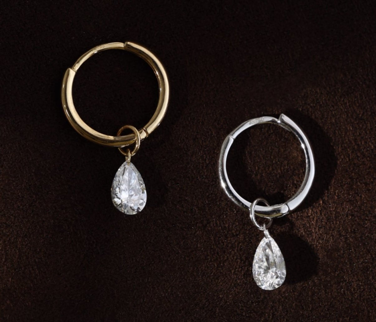 Certified Lab Diamond Ear Dangles Half Carat Each 14K Gold R3248 Aurora Designer