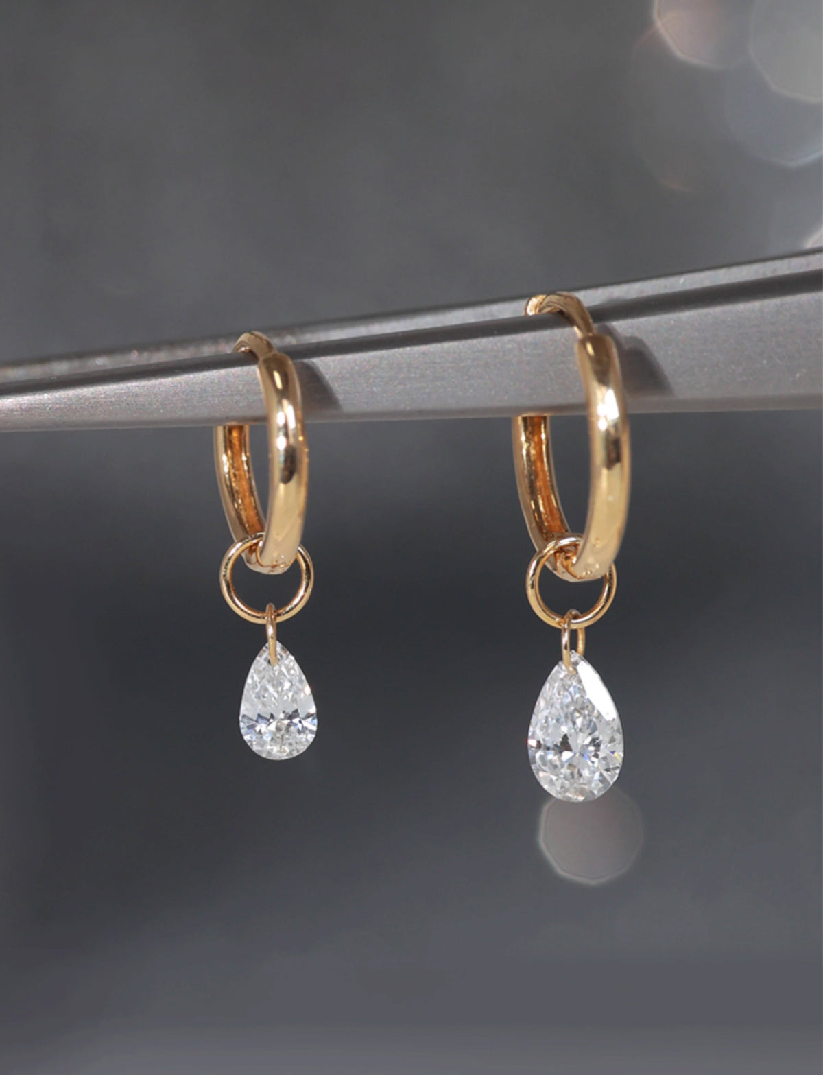 Certified Lab Diamond Ear Dangles Half Carat Each 14K Gold R3248 Aurora Designer