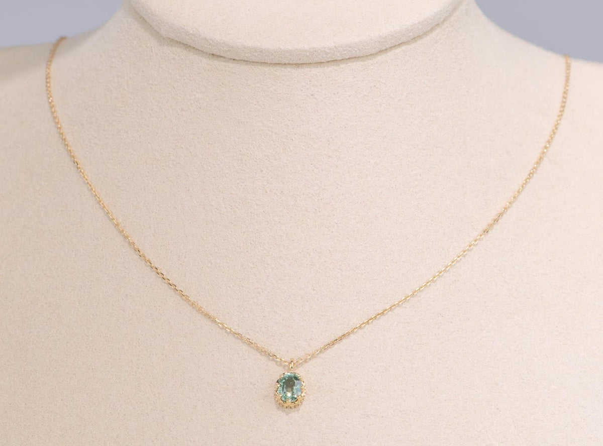 Solid 14K Gold Montana Sapphire Earrings and Necklace Pendant Set Aurora Designer