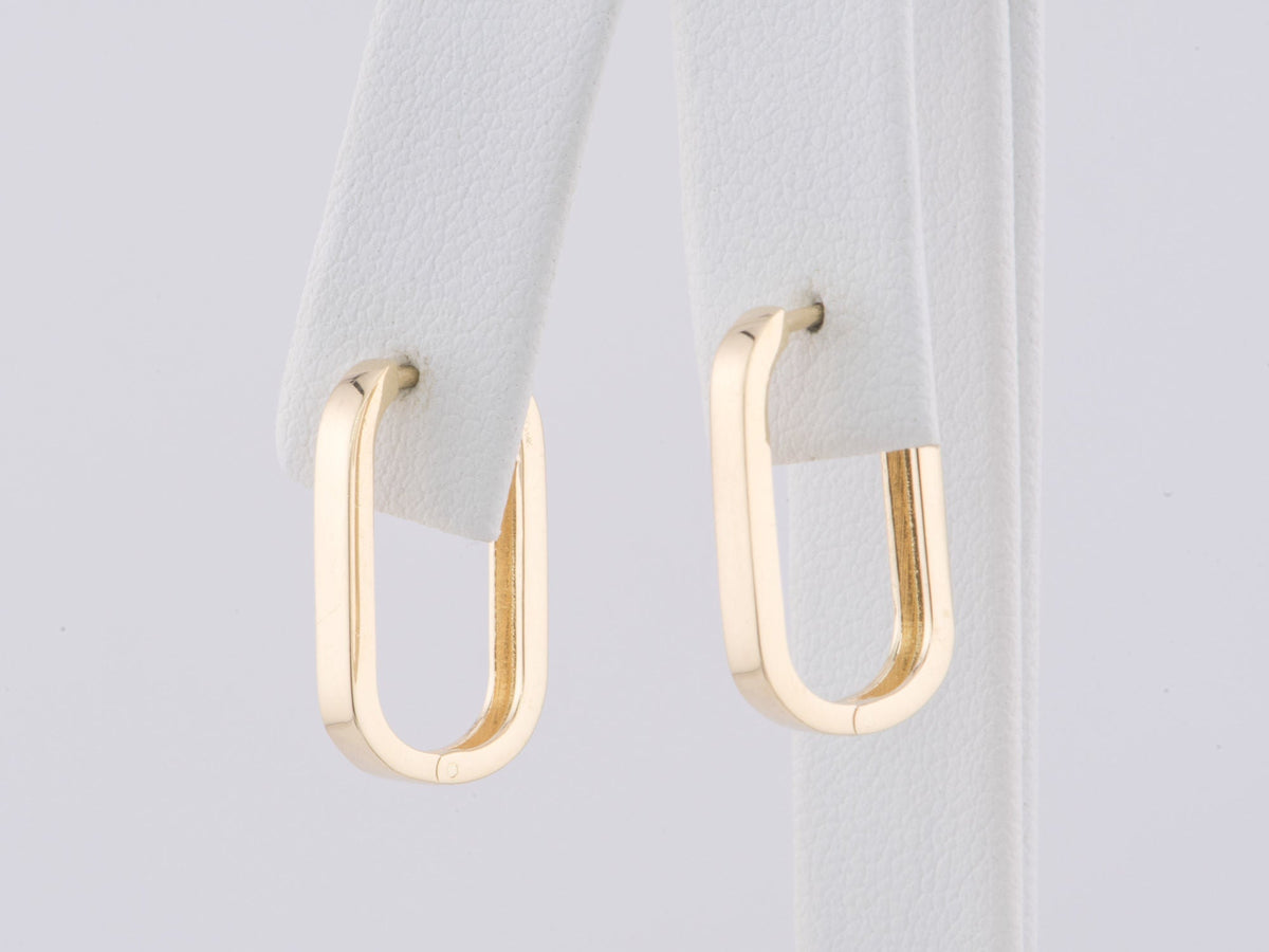 Rectangle Huggies 18x12mm Huggie Earrings 14K Gold R3169 Aurora Designer