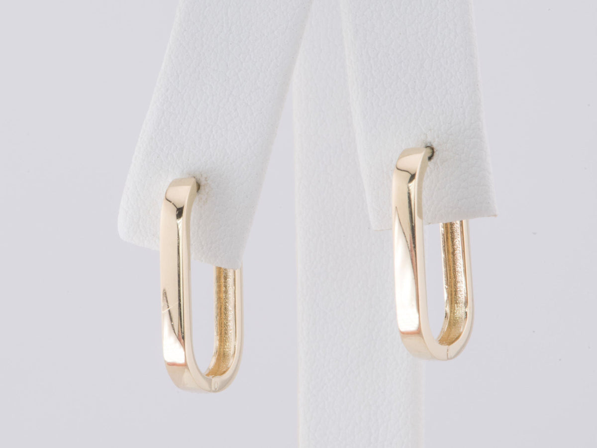 Rectangle Huggies 18x12mm Huggie Earrings 14K Gold R3169 Aurora Designer