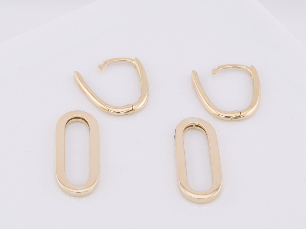 Double Rectangle Dangle Earrings 28x7mm 14K Gold R3172 Aurora Designer