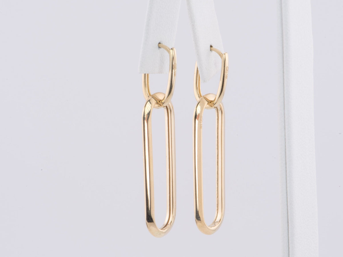 Double Rectangle Long Dangle Earrings 41x9mm 14K Gold R3173 Aurora Designer