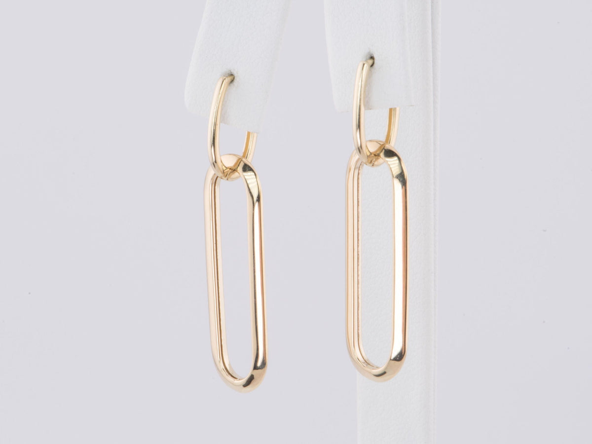Double Rectangle Long Dangle Earrings 41x9mm 14K Gold R3173 Aurora Designer