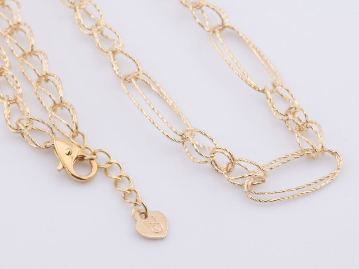 17.5" 14K Gold Diamond Cut Loop-in-Loop Special Link Necklace ~5.9g R4505 Aurora Designer