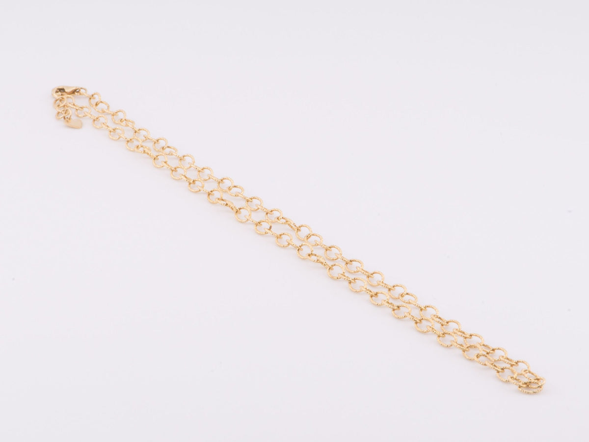 17.5" 14K Gold Sparkle Oval Link Necklace ~6.2g R4506 Aurora Designer