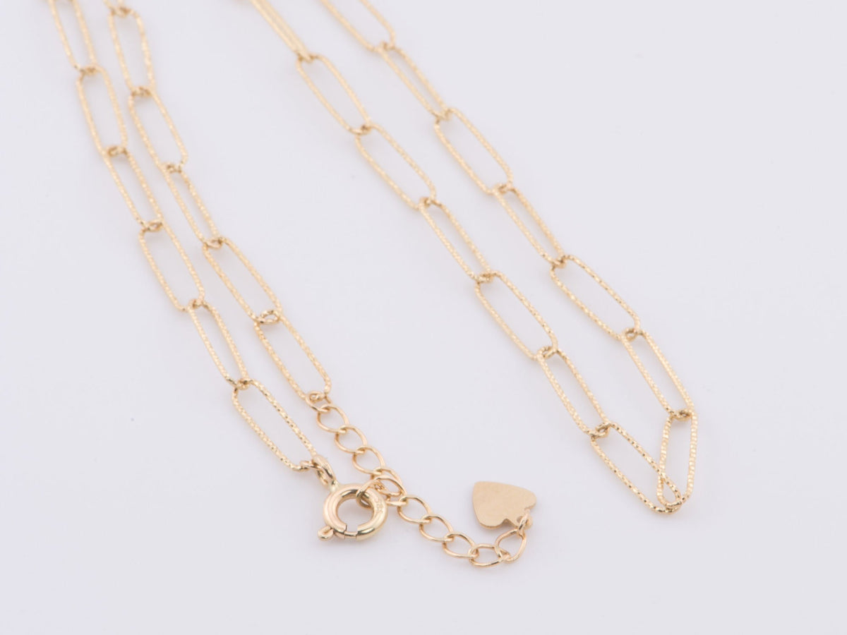 18" 14K Gold Diamond Cut Paperclip Link Necklace R4507 Aurora Designer
