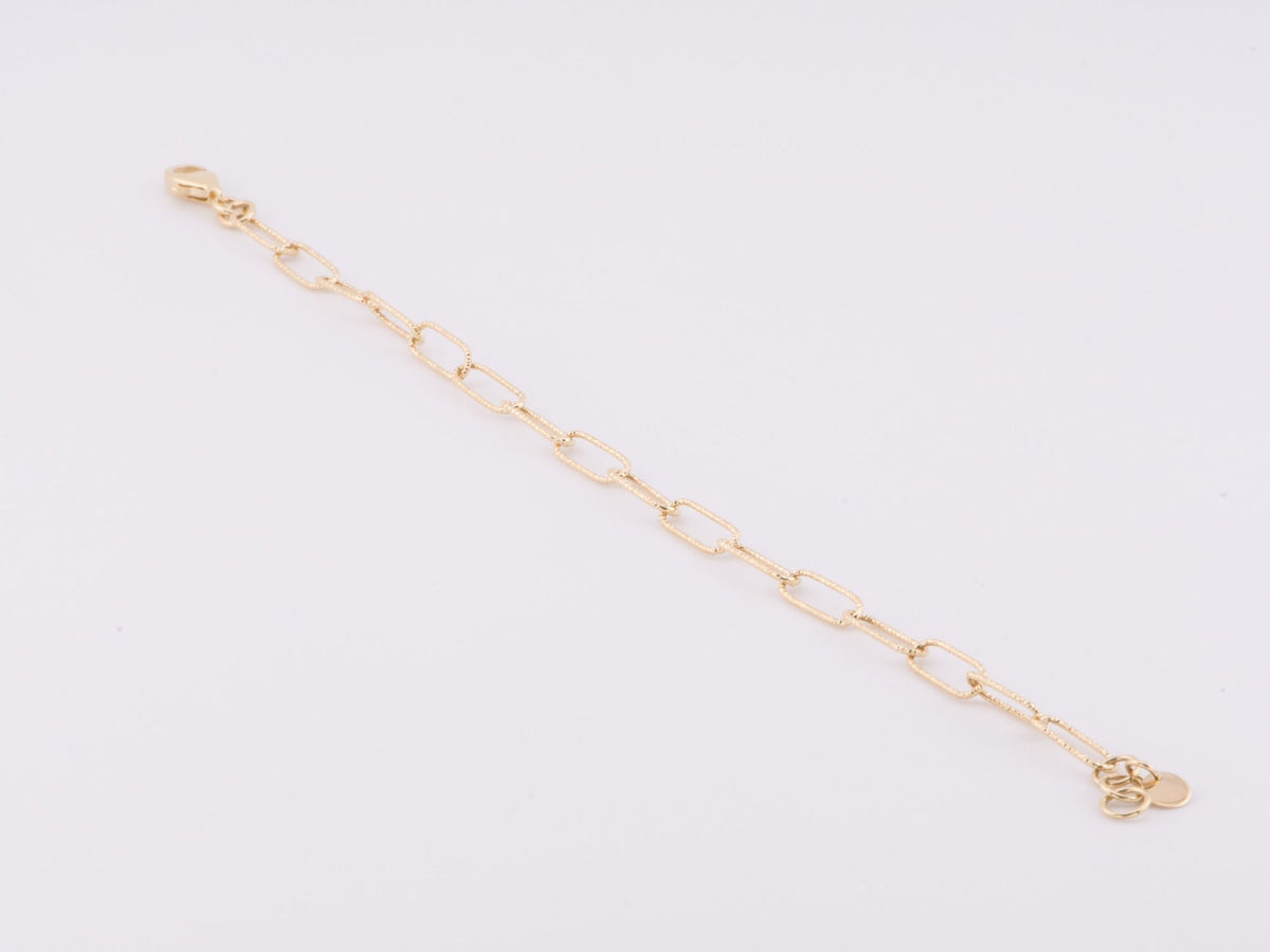 7.5" Diamond Cut Paperclip Link Bracelet 14K Gold R2084 Aurora Designer