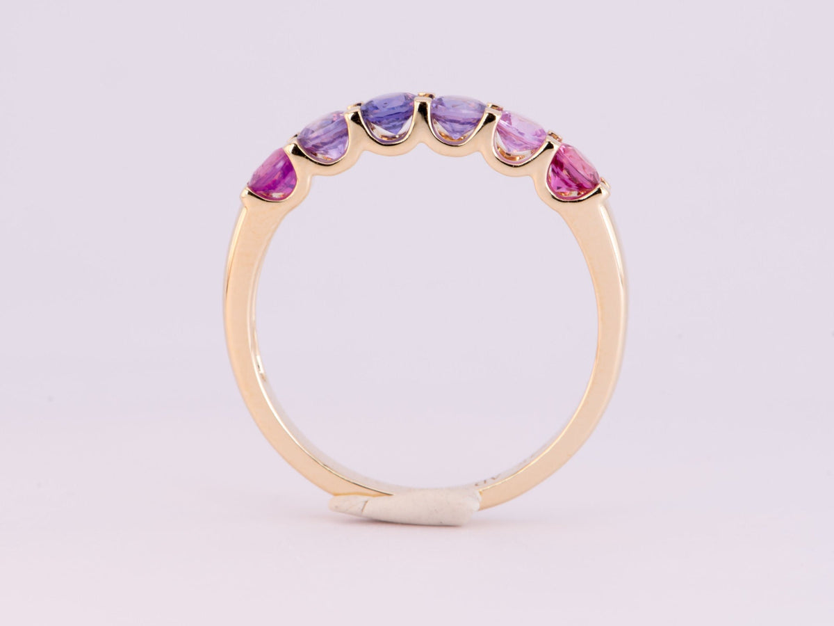 1ct Mixed Pink Purple Sapphire Stacking Band 14K Gold R5068 Aurora Designer