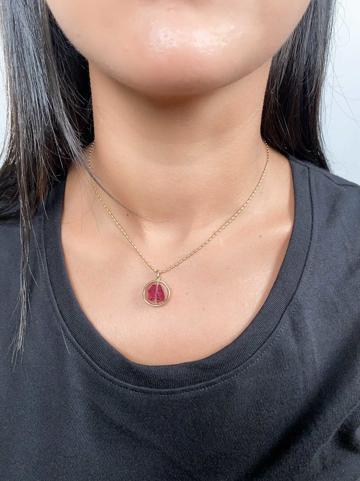 5.57ct Myanmar Spinel Octahedral Crystal Globe Pendant 14K Gold R4520 Aurora Designer