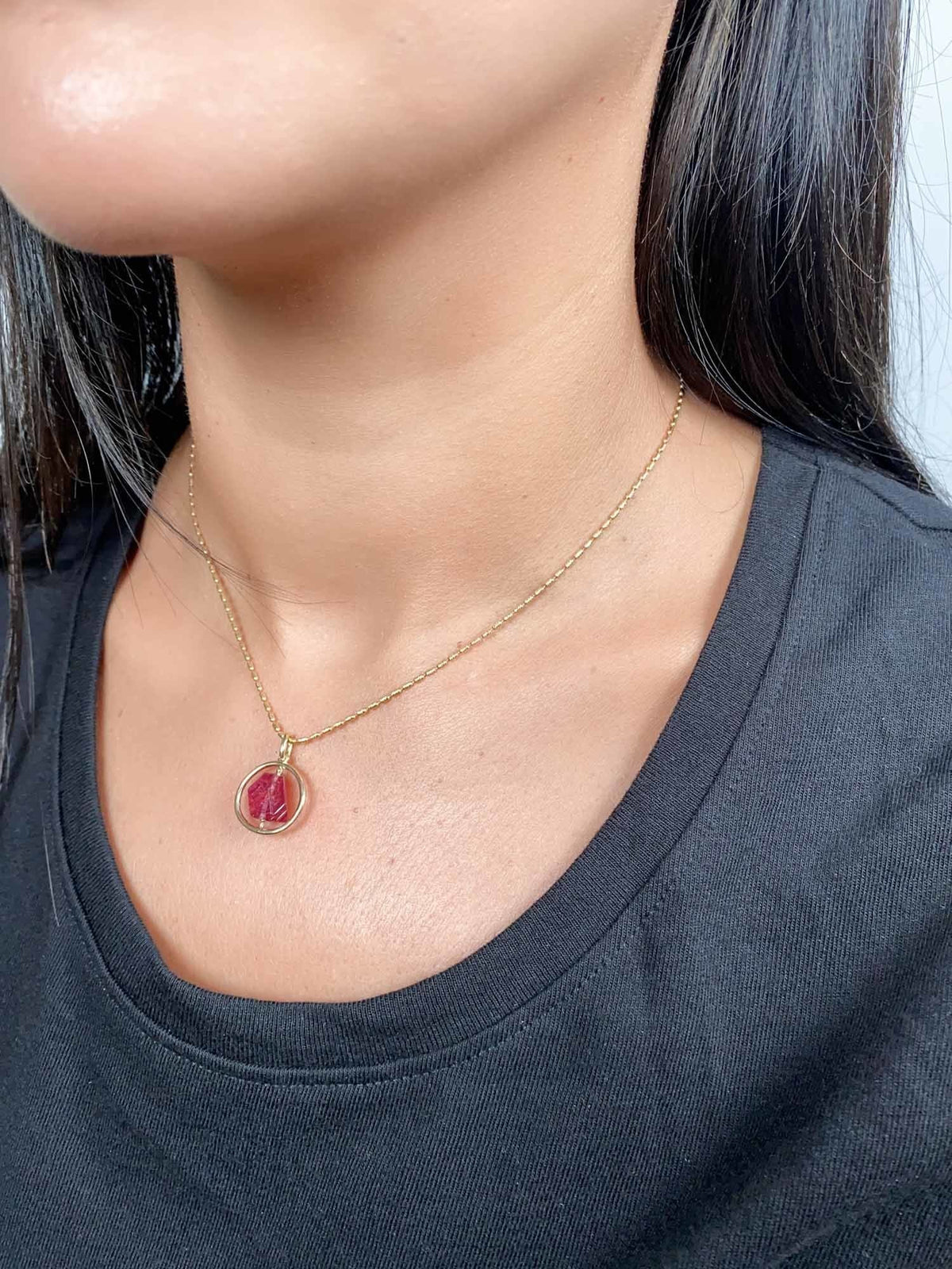 5.57ct Myanmar Spinel Octahedral Crystal Globe Pendant 14K Gold R4520 Aurora Designer