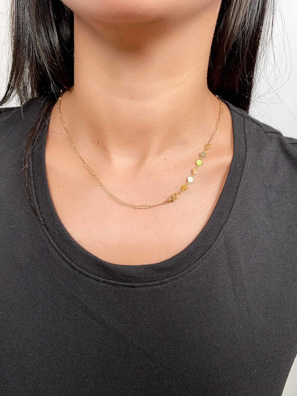 18K Gold Chain Bracelet Extension 5.5cm Enamel Tribal Ethnic Design R2086 Aurora Designer