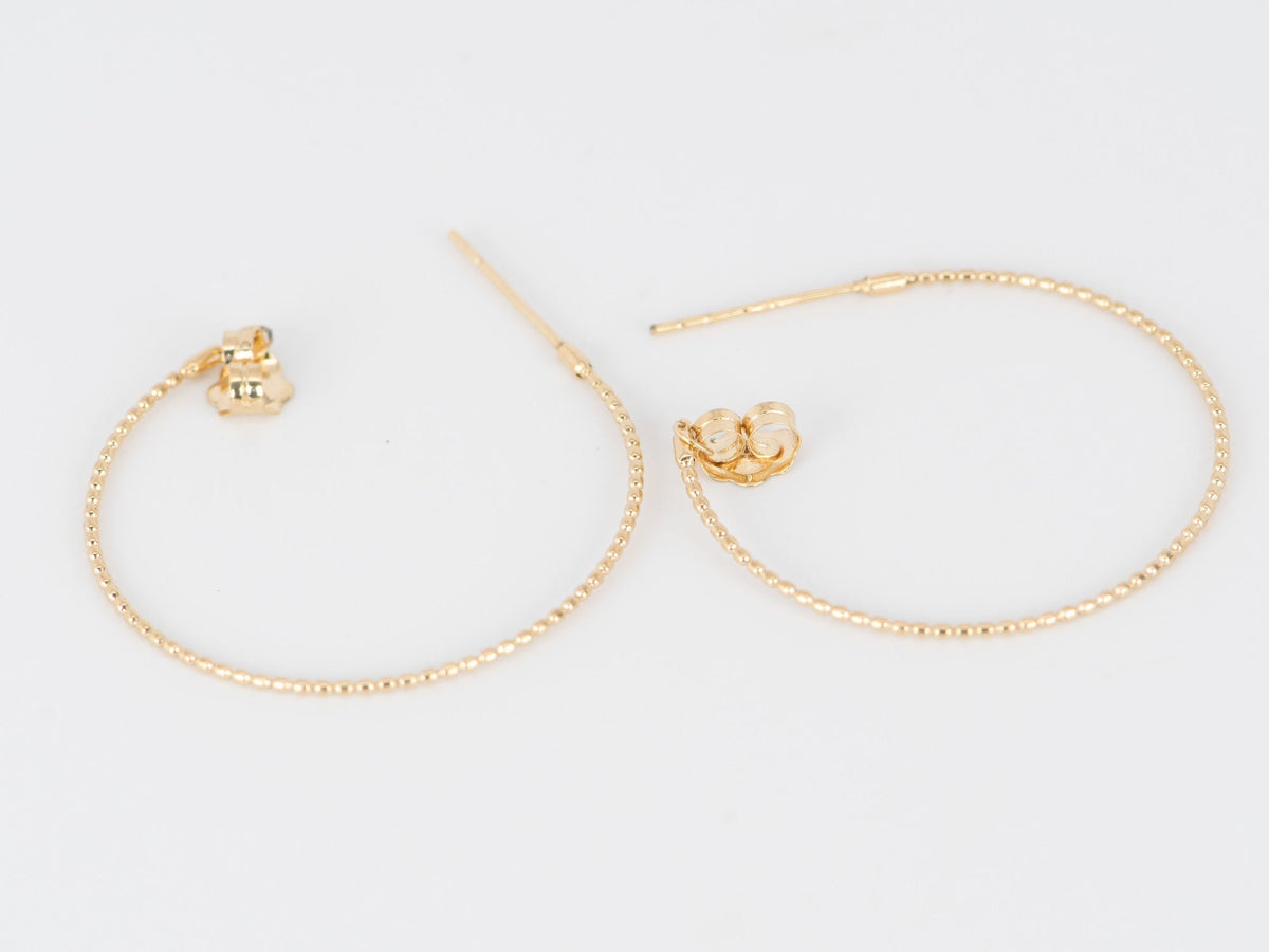 Solid 18K Gold 20mm Dainty Ear Hoops Loop Hang Dangles Charms R3212 Aurora Designer
