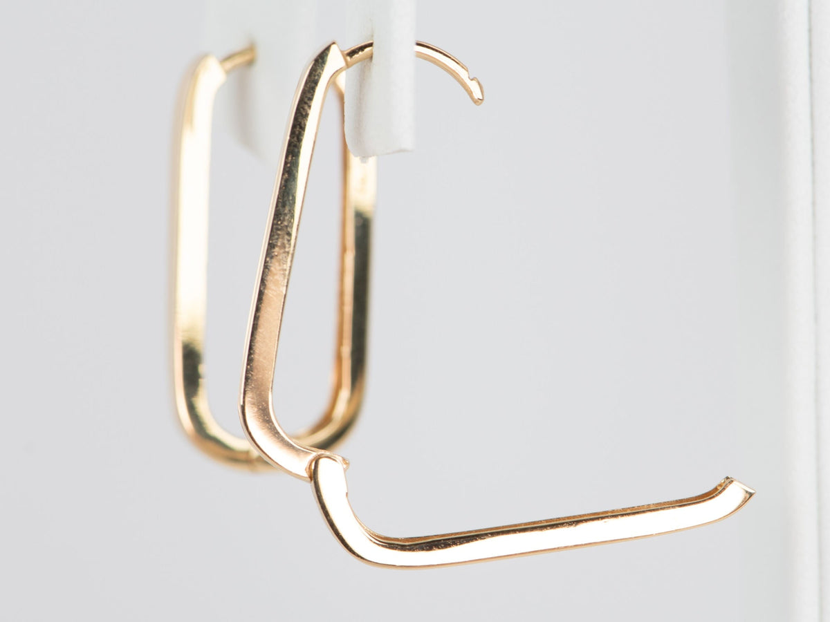 18K Gold 26x12mm Rectangle Ear Hoops Hoop 3.68g R3213 Aurora Designer