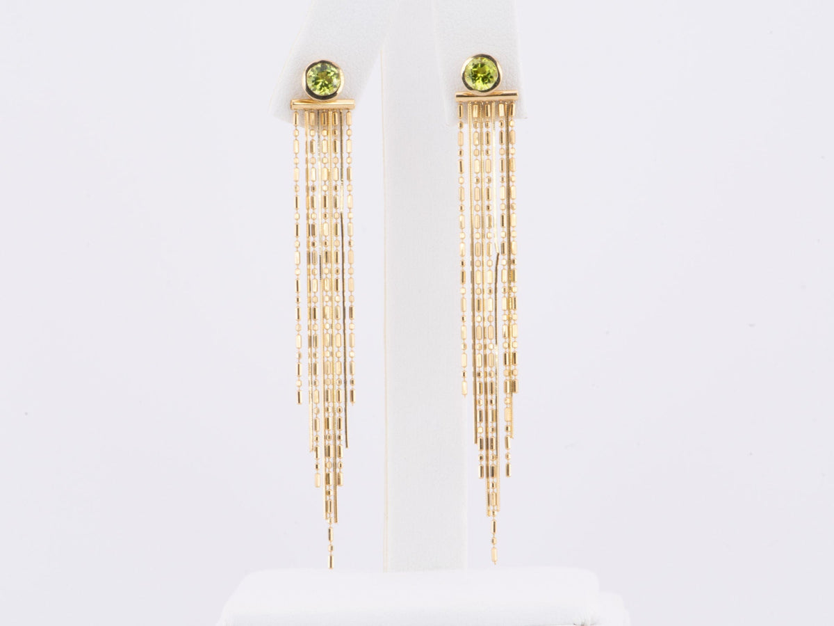 Solid 18K Gold Mixed Chain Ear Dangles 65mm 2.6g R3205 Aurora Designer