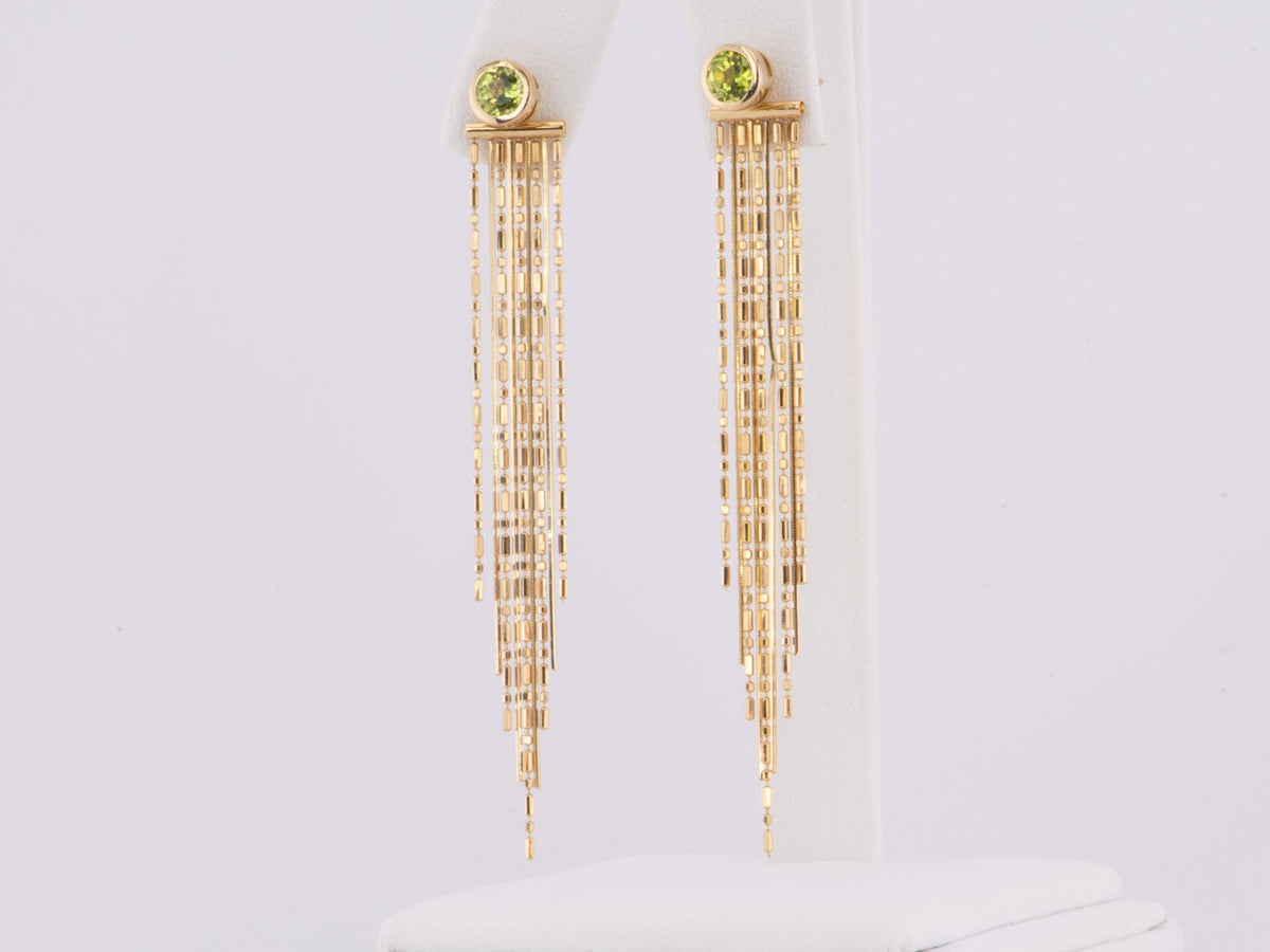 Solid 18K Gold Mixed Chain Ear Dangles 65mm 2.6g R3205 Aurora Designer