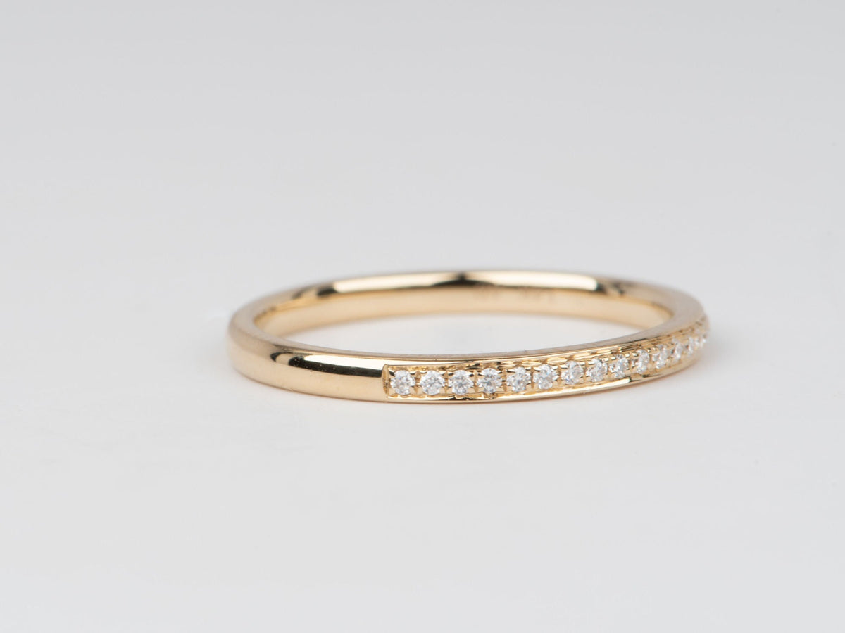 2mm Wide Wedding Band with Moissanite 14K Gold R5082 Aurora Designer