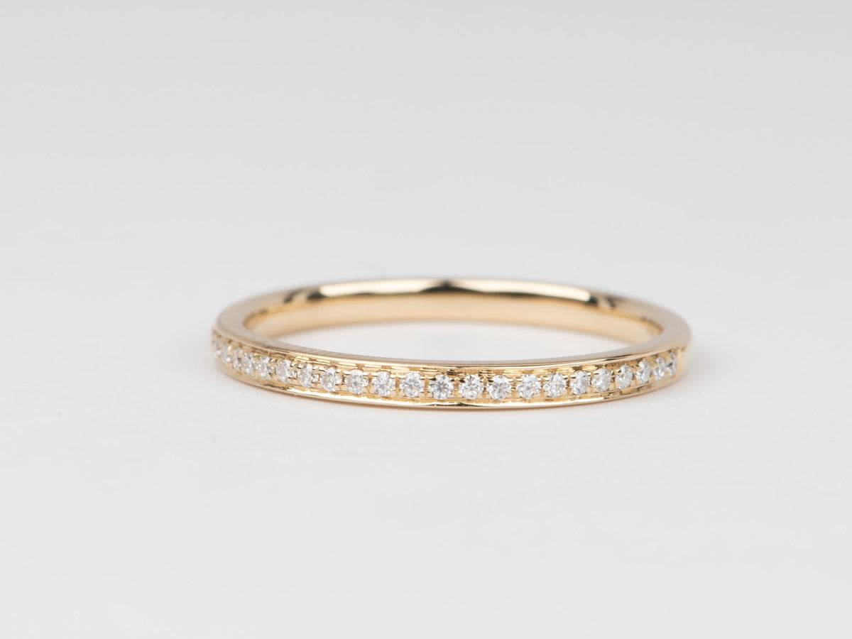 2mm Wide Wedding Band with Moissanite 14K Gold R5082 Aurora Designer