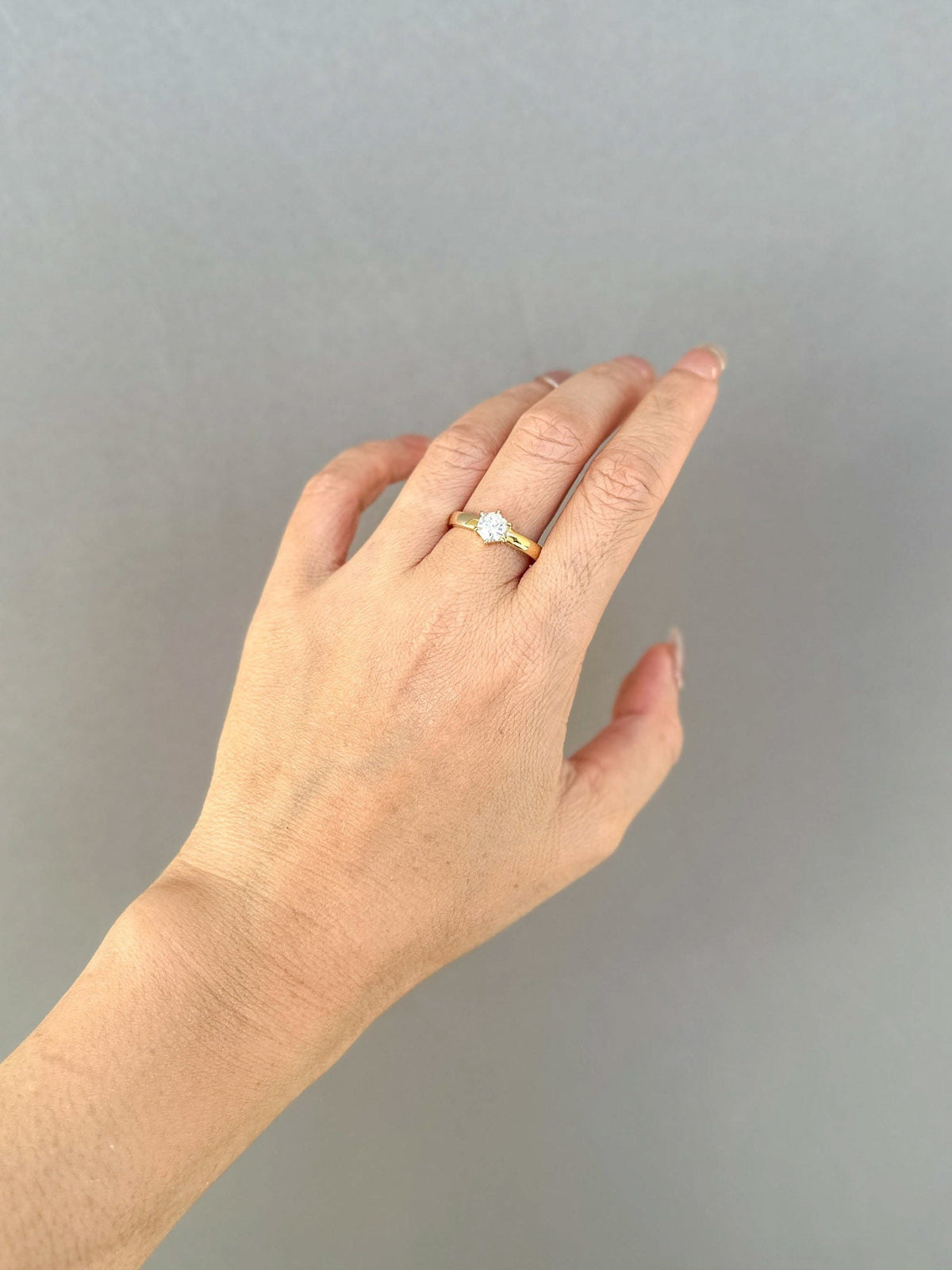 Hexagon Shape Diamond Engagement Ring on Wide Band 14K Gold IGI Cert R6655 Aurora Designer