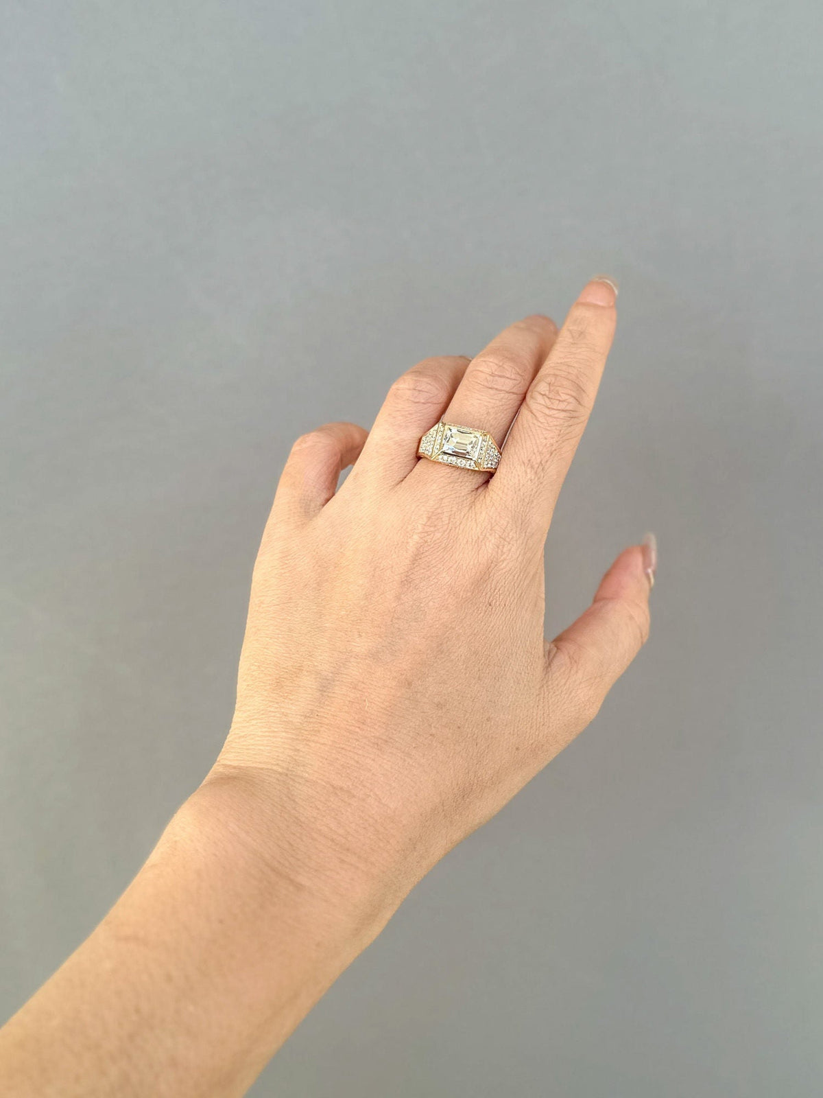 3.17ctw Certified Old European Cut Diamond Wide Band Ring 14K Gold R6656 Aurora Designer