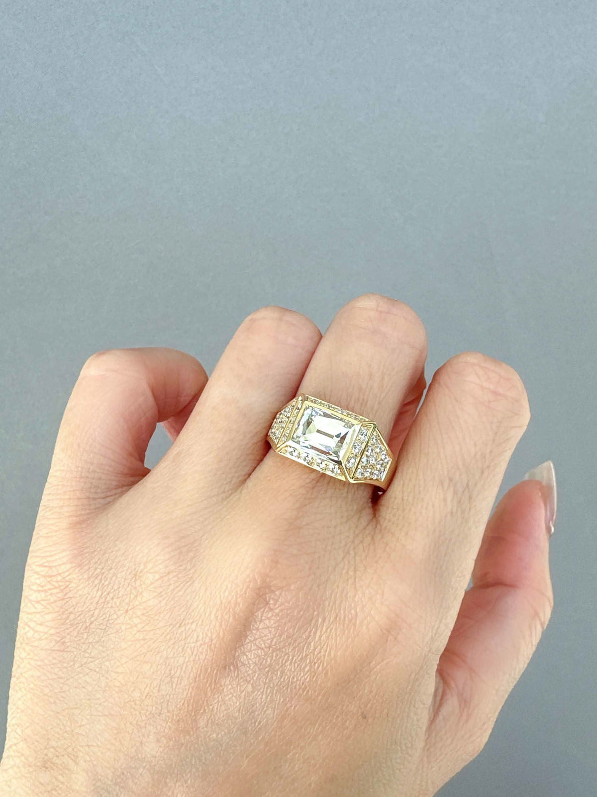 3.17ctw Certified Old European Cut Diamond Wide Band Ring 14K Gold R6656 Aurora Designer