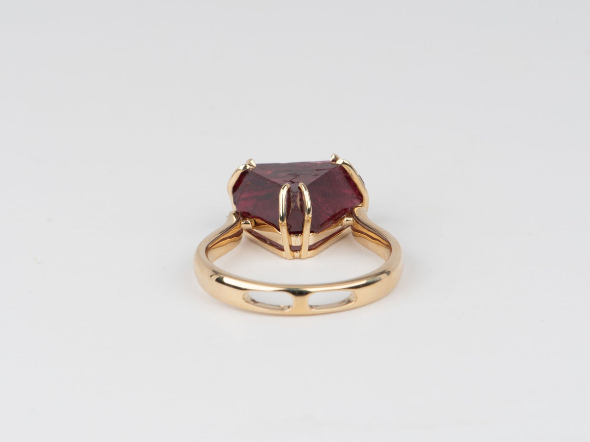 6.21ct Myanmar Red Spinel Octahedral Crystal Ring Convert to Pendant 14K Gold R6657 Aurora Designer