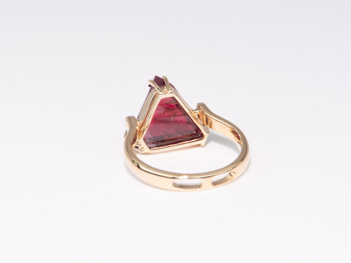 6.21ct Myanmar Red Spinel Octahedral Crystal Ring Convert to Pendant 14K Gold R6657 Aurora Designer