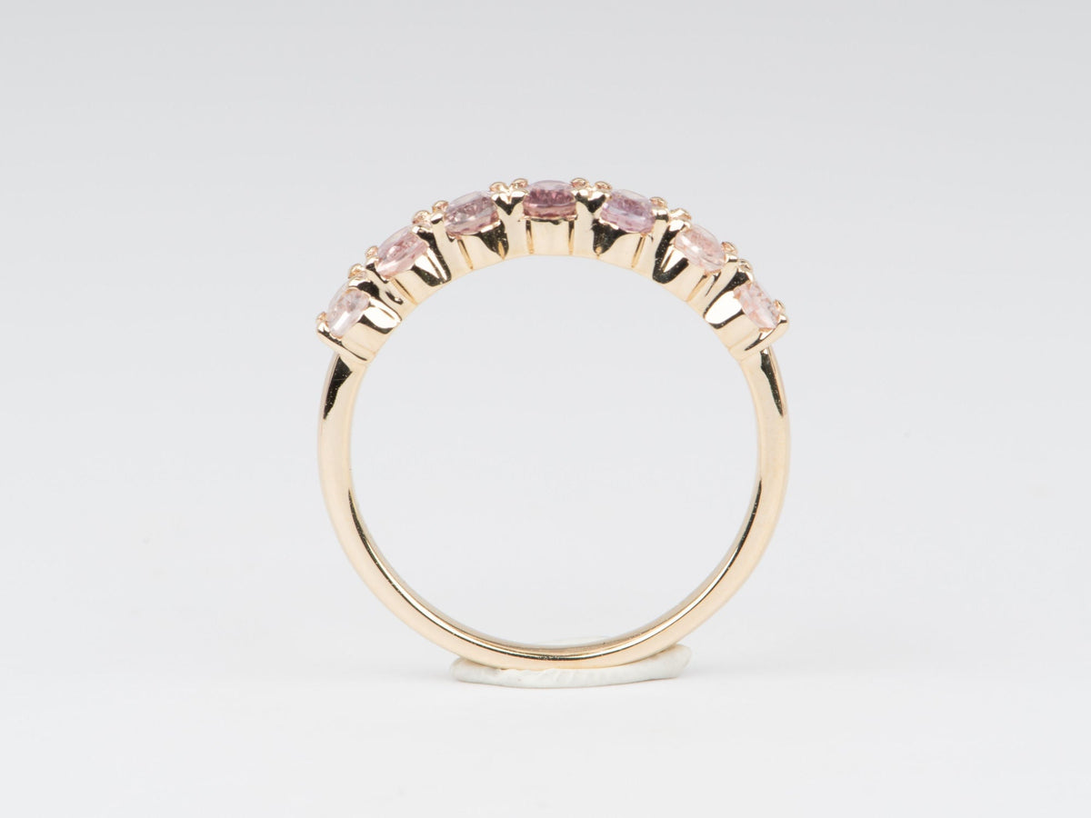 Ombre Effect Natural Padparadscha Sapphire Wedding Band 14K Gold R5087 Aurora Designer