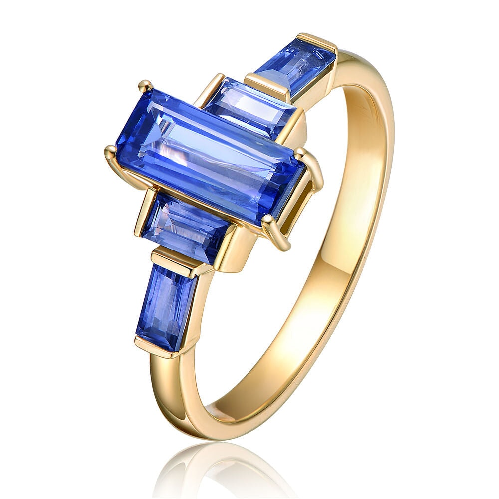 2.3ctw Blue Purple Bi-Color Sapphire Engagement Ring 14K Gold R6662 Aurora Designer