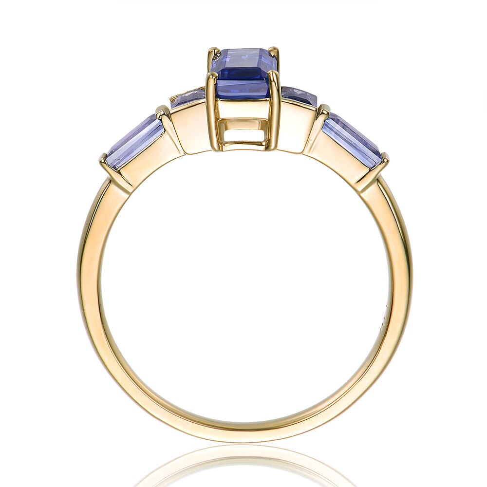 2.3ctw Blue Purple Bi-Color Sapphire Engagement Ring 14K Gold R6662 Aurora Designer