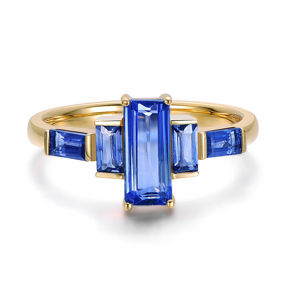 2.3ctw Blue Purple Bi-Color Sapphire Engagement Ring 14K Gold R6662 Aurora Designer