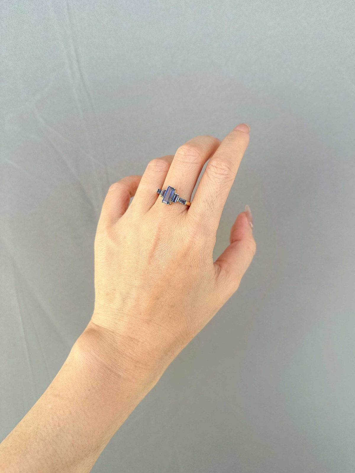 2.3ctw Blue Purple Bi-Color Sapphire Engagement Ring 14K Gold R6662 Aurora Designer