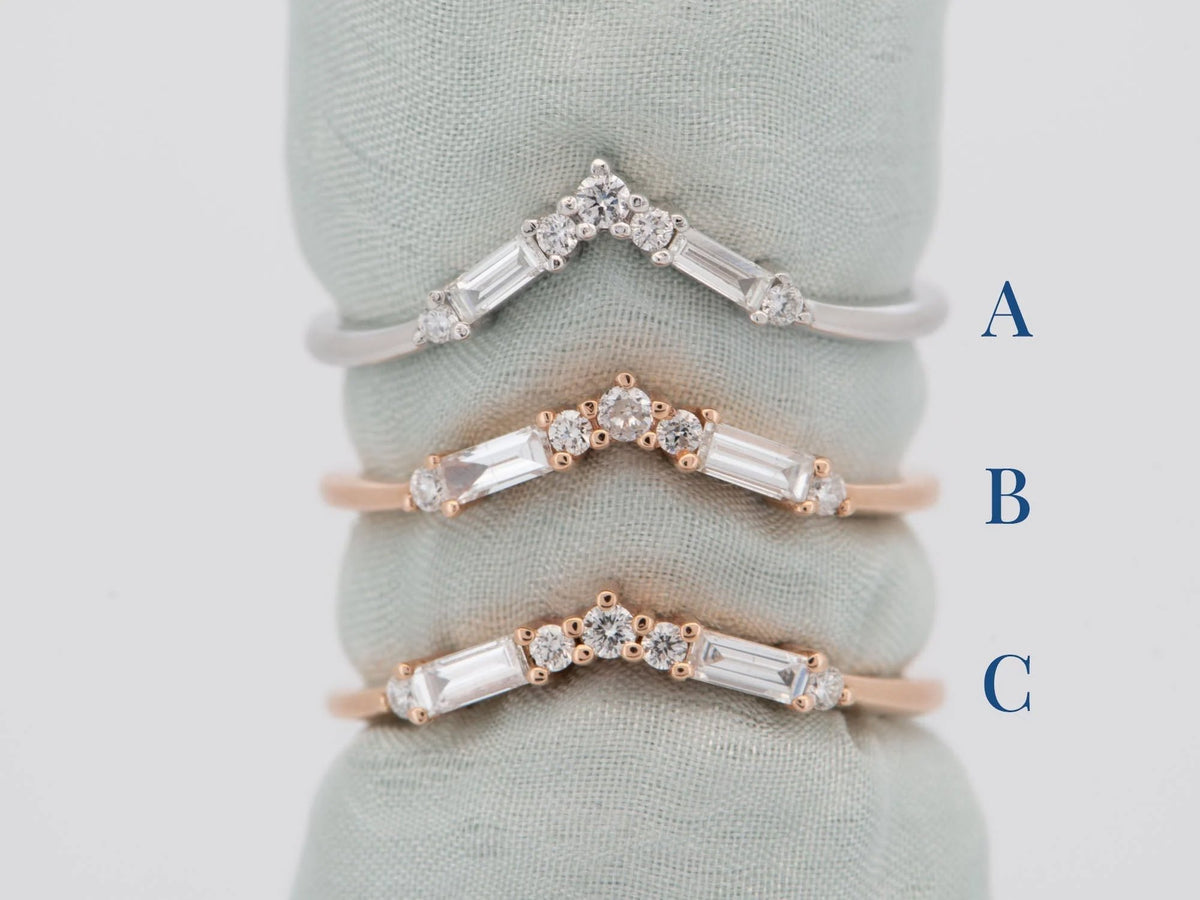 Custom Listing for Mary*** Baguette Diamond and Montana Sapphire Wedding Band Aurora Designer