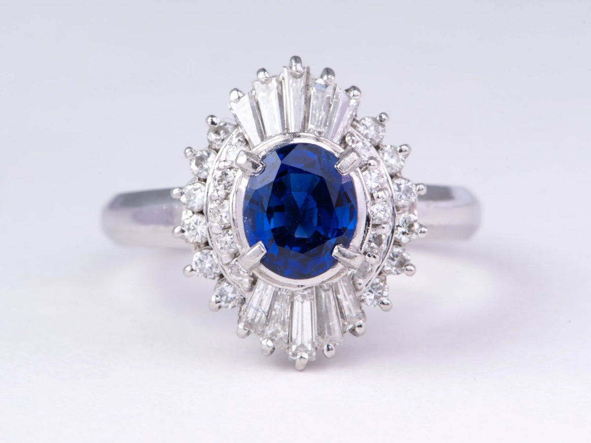 Custom Listing for Kelly*** Custom Sapphire with Diamond Halo 14K Gold Ring Aurora Designer
