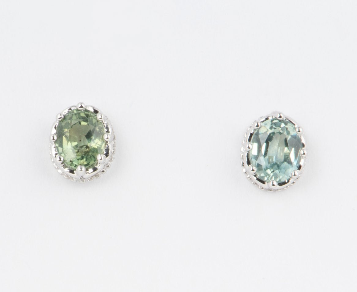 Solid 14K Gold Montana Sapphire Earrings R3225 Aurora Designer