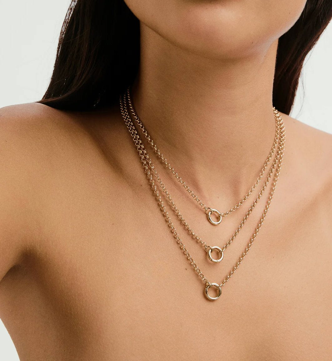14K Gold 2.3mm Belcher Rolo Chain Link Necklace with Push Gate Connector 16" 18" 20" 3g+ M4060 Aurora Designer