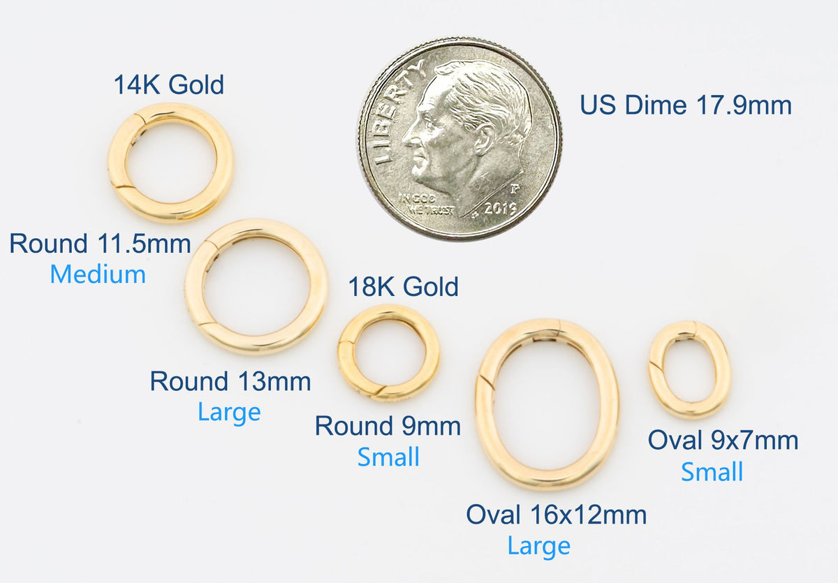 9K Gold Push Gate Charm Holder Connector Enhancer Aurora Designer