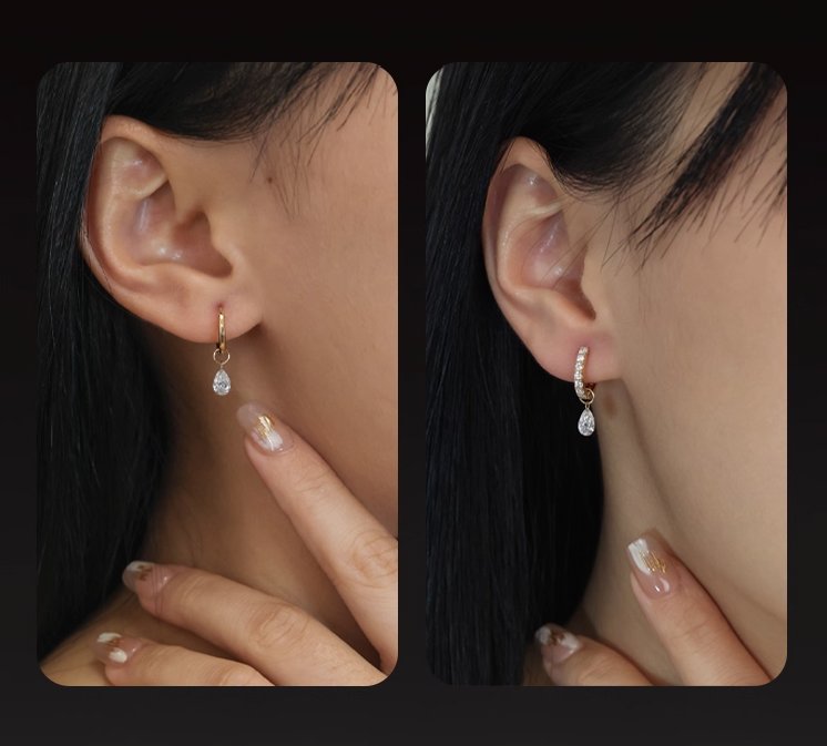 Certified Lab Diamond Ear Dangles Half Carat Each 14K Gold R3248 Aurora Designer