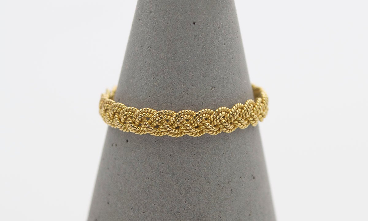 18K Gold Handmade Woven Wedding Band AD1240 Aurora Designer