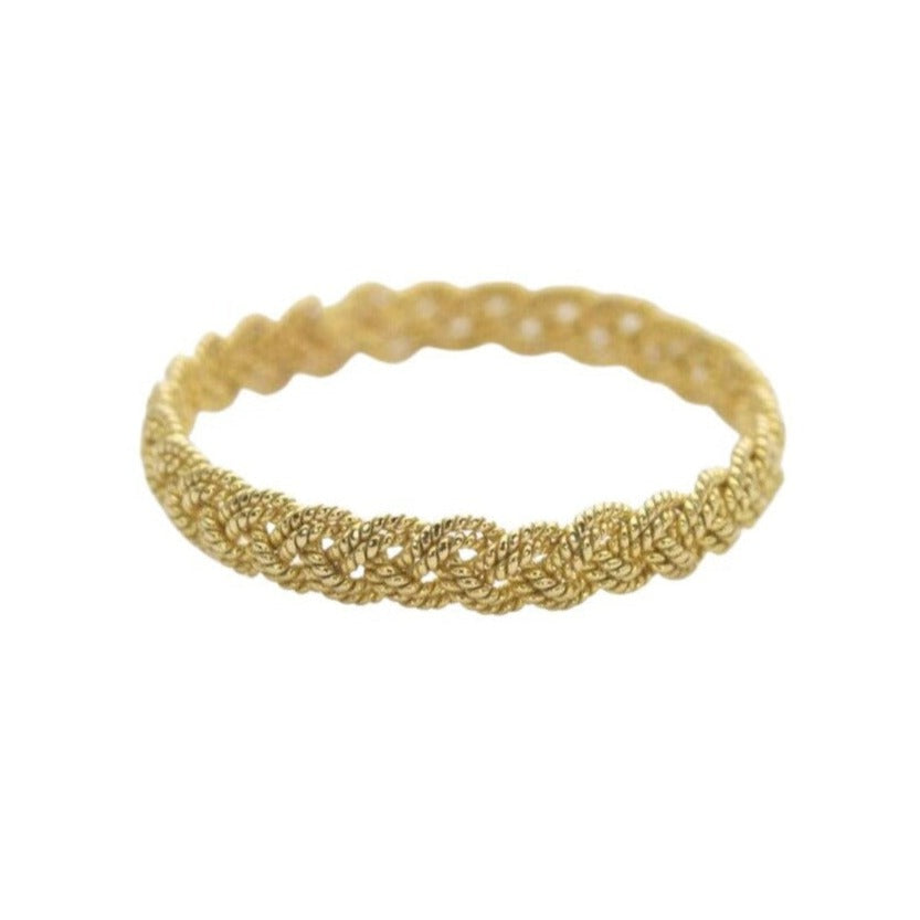 18K Gold Handmade Woven Wedding Band AD1240 Aurora Designer