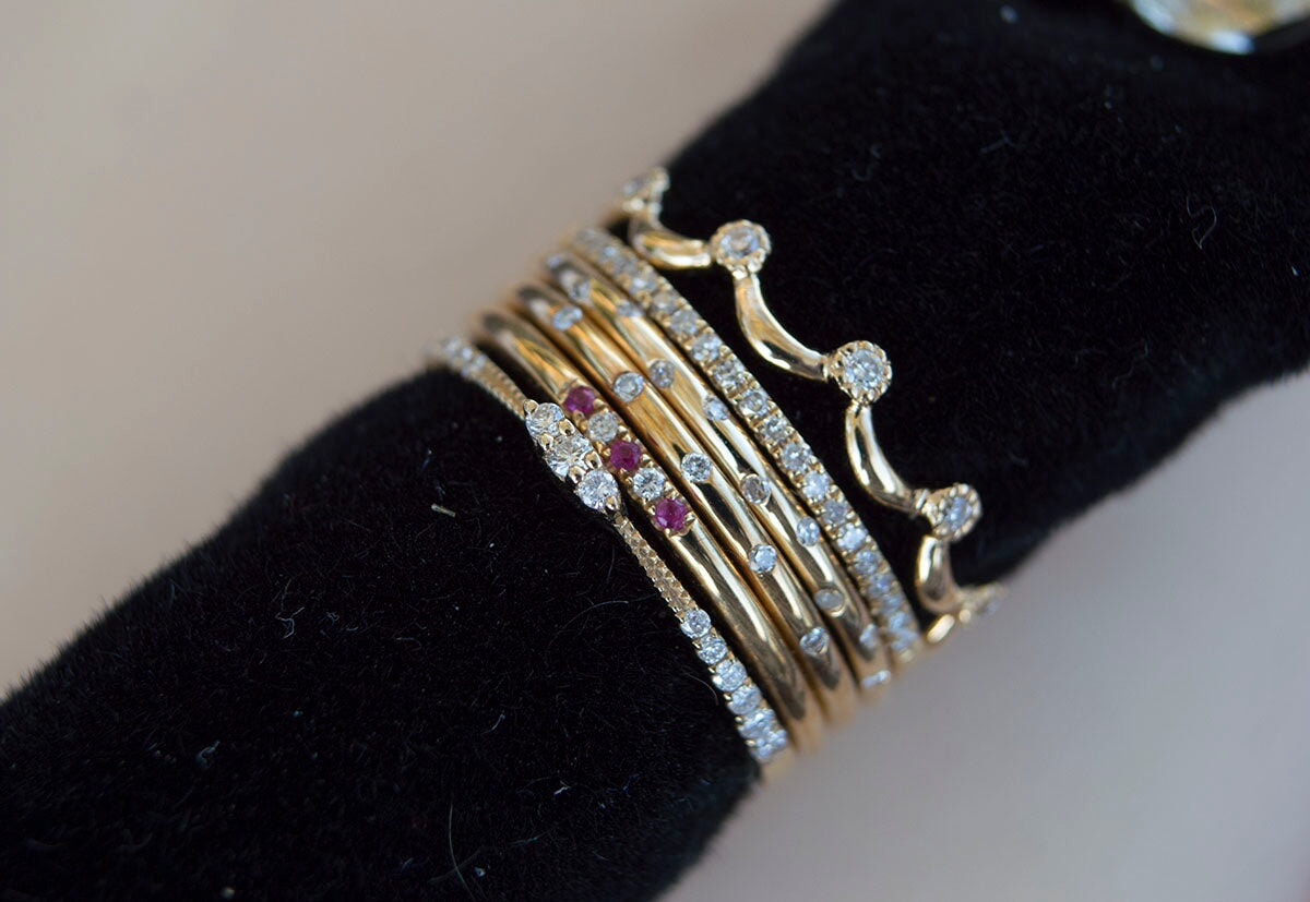 Diamond Crown Ring 14K Gold AD1262 Aurora Designer