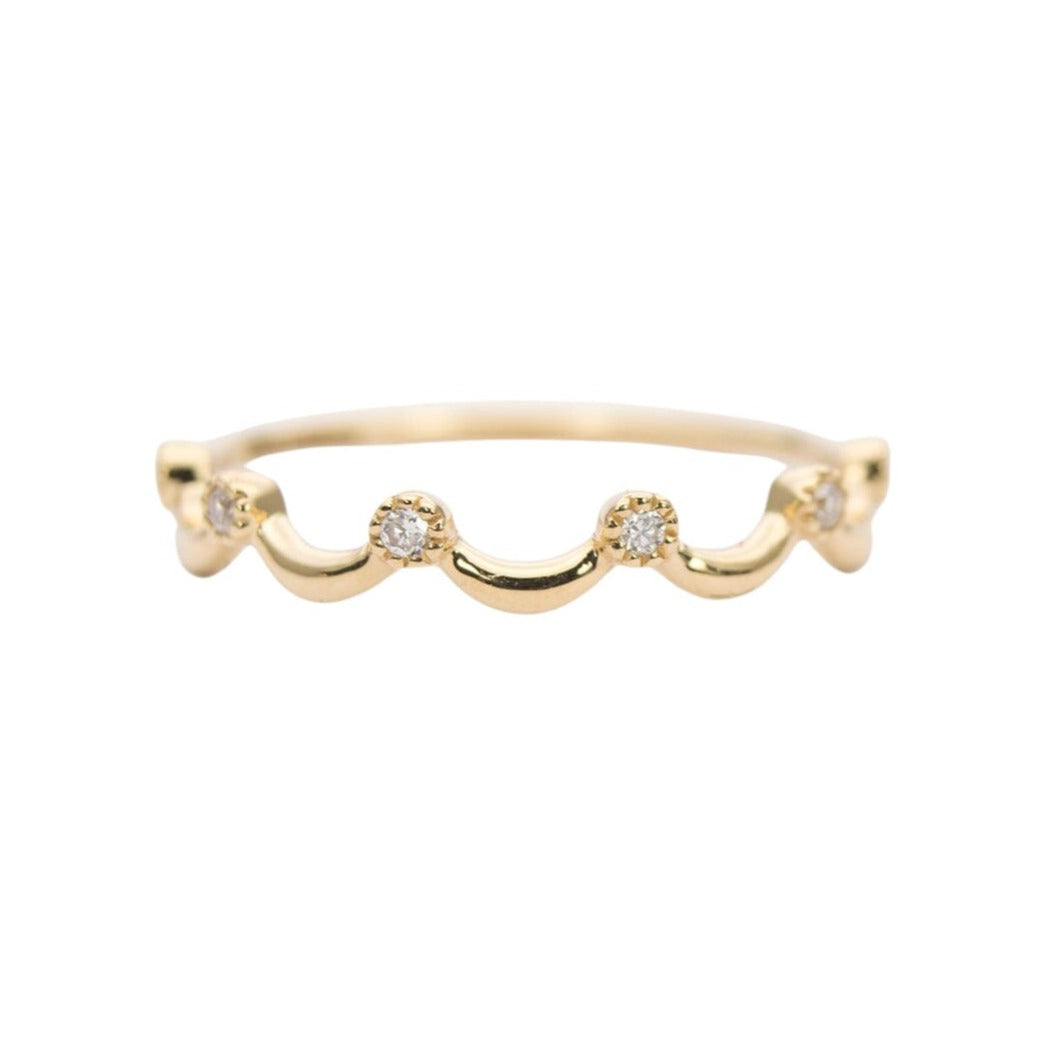 Diamond Crown Ring 14K Gold AD1262 Aurora Designer