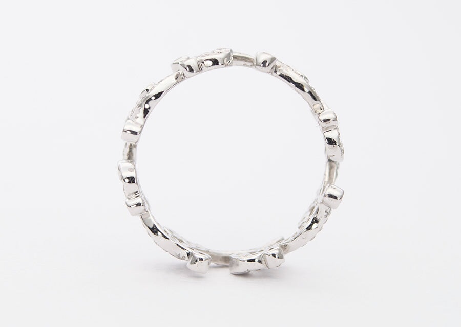 Diamond Scroll Design 18K White Gold Full Eternity Wedding Band AD1277 Aurora Designer