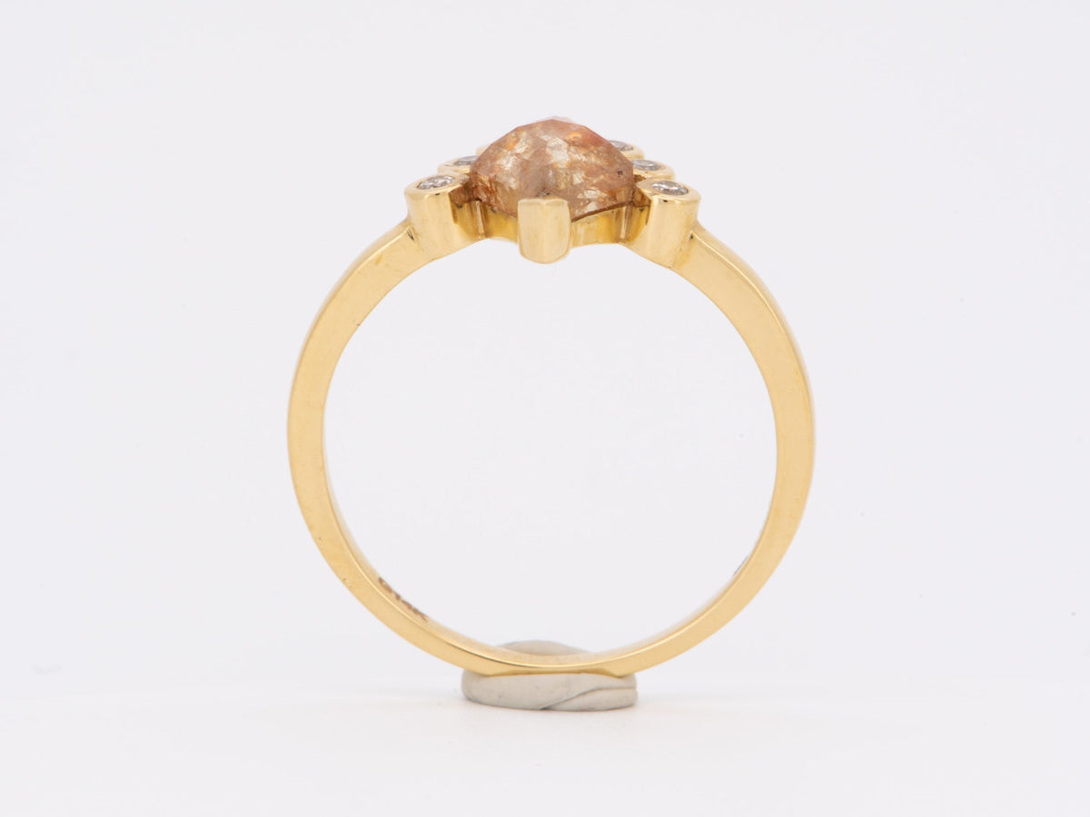 Kite Shape Koi-Pond Diamond with Half Halo 14K Gold Engagement Ring AD1317 Aurora Designer