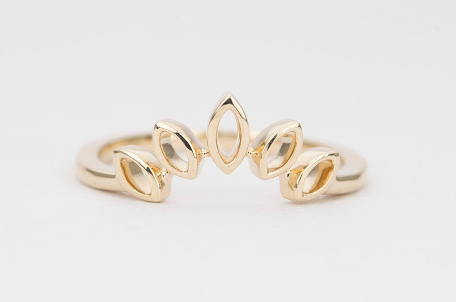 Marquise Crown Ring 14K Gold AD1402 Aurora Designer