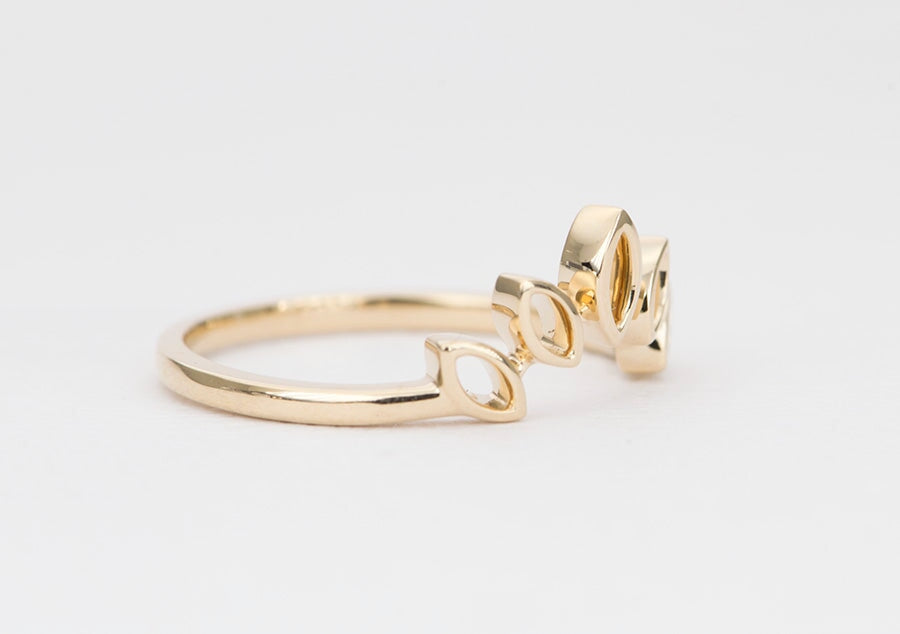 Marquise Crown Ring 14K Gold AD1402 Aurora Designer