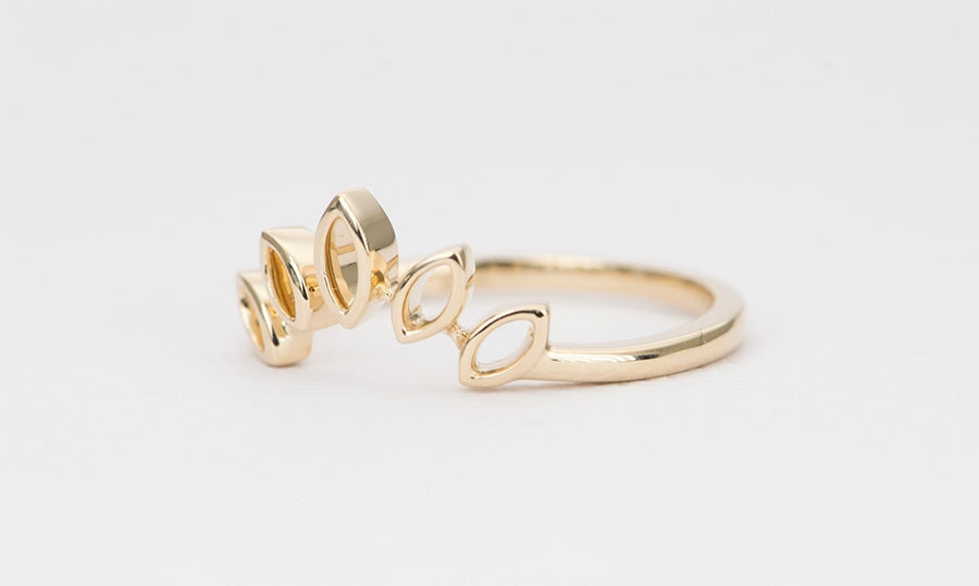 Marquise Crown Ring 14K Gold AD1402 Aurora Designer