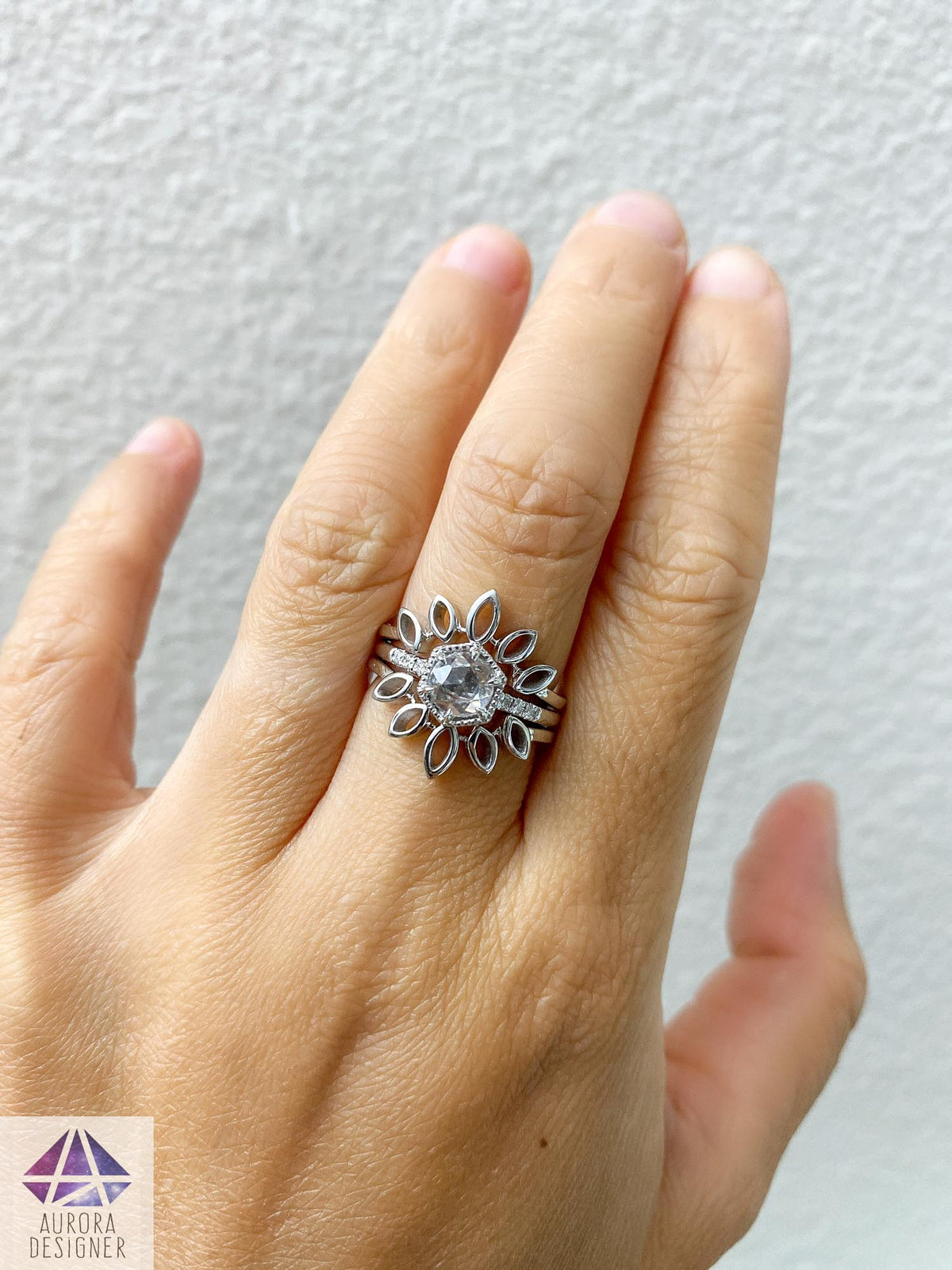Marquise Crown Ring 14K Gold AD1402 Aurora Designer