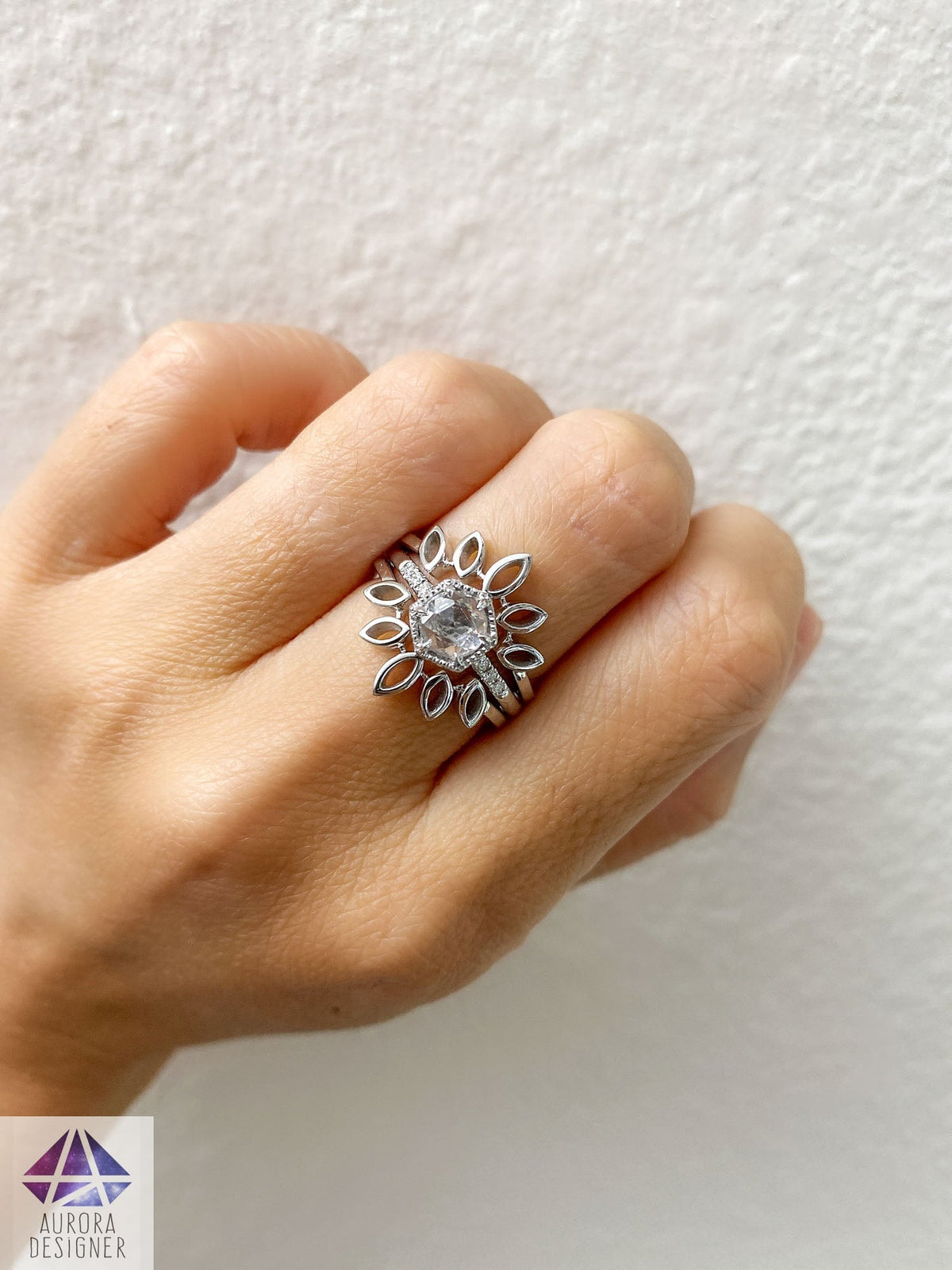 Marquise Crown Ring 14K Gold AD1402 Aurora Designer